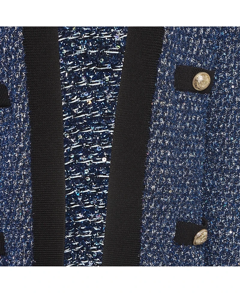 Pre-Owned Balmain Women's Tweed Open Front Cardigan
