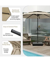 Sugift 10 feet 3 Tier Vented Patio Umbrella with Push Button Tilt