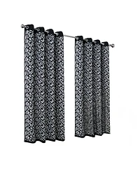 Rt Designers Collection Polyester 190 Gsm Marina Revisible Blackout Grommet Curtain Panel