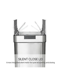 Mega Casa 16 Gallon Motion Sensor Trash Can with 26 Bags, Stainless Steel Slim Rectangular Kitchen Garbage Can with Butterfly Silent Close Lid