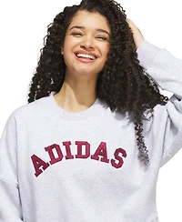 adidas Womens Chenille Logo Graphic Sweatshirt
