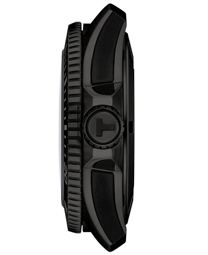 Tissot Men's Seastar Black Rubber Strap Watch 44mm
