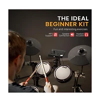 Pyle Electronic Drum Set 4 Quiet Mesh Pads 180 Sound Styles 3 Cymbals 2 Pedals Throne Headphones Usb Midi for Beginners