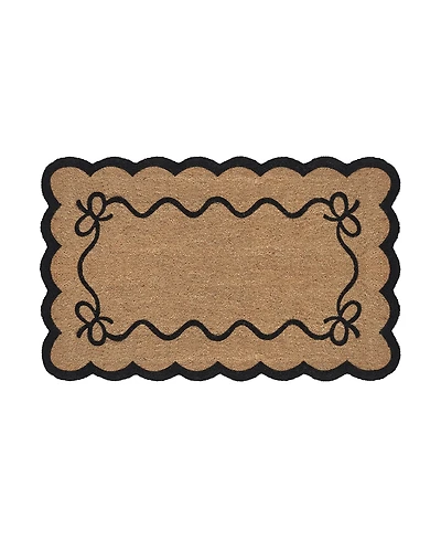 Vcny Home Bow Scalloped Edge Coir Outdoor Doormat, 30" x 48"