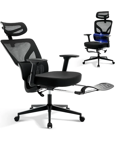 gaomon Office Chair Ergonomic Desk Chair,Home Mesh Chair with Footrest Lumbar Support,High-Back Computer Gaming Chair with Headrest 3D Armrests