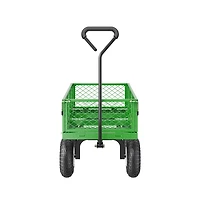 Sugift 680 lb Steel Garden Cart on Wheels Heavy Duty Pull Wagon Metal