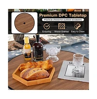 Boyel Living 3 Pieces Outdoor Round Bar Table Set with 1.6 Inches Umbrella Hole