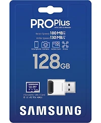 Samsung 128GB Pro Plus microSD Memory Card + Reader