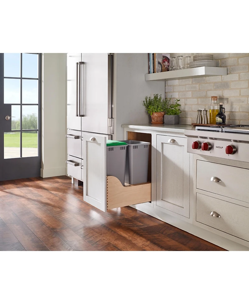 Rev-a-Shelf Dual Pullout Trash Cans Soft-close Slides, 4WCSC-2150DM-2