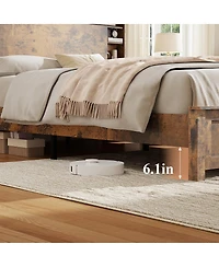 Streamdale Furniture Platform Bed with Storage Headboard and Charging Station