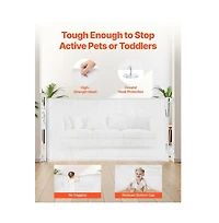 Ruie Retractable Mesh Pet Gate 31.3 in Tall Extends to 72.8 in Wide Pvc Mesh