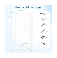 Ruie 67.5 inch Extra Tall Pet Gate with 30.5-41 in Adjustable Width Opening