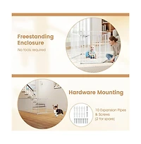 Ruie 6-Panel Extra Wide Adjustable Pet Safety Gate Fits 34.5-154 in Openings
