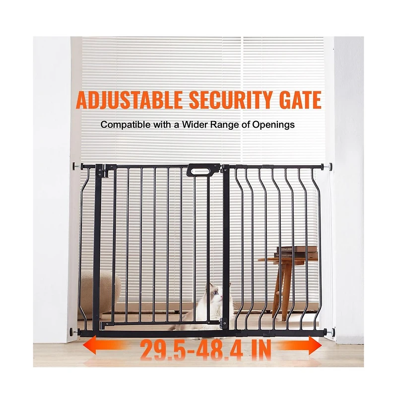 Ruie Auto Close Pet Safety Gate 30 in Tall Pressure and Wall Mount for Doorways