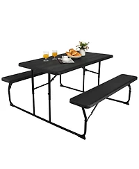 Yiortwo Folding Picnic Table Set with Benches, Indoor Outdoor Hdpe
