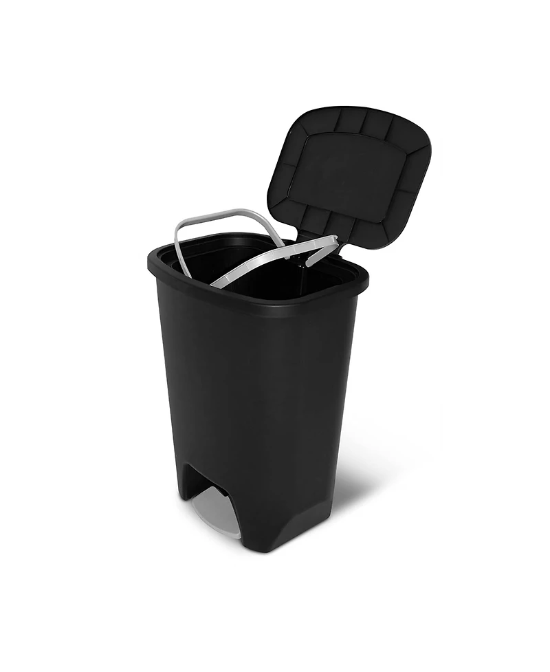 Glad Kitchen Trash Can with Lid, Foot Pedal and Garbage Bag Rings, 20 Gallon