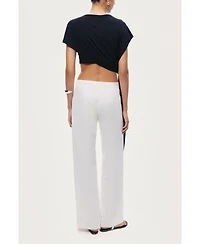 Nocturne Women's Asymmetric Tie-Front Crop Top