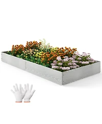 Sugift 6-Pack 20 Ft Galvanized Metal Landscape Edging for Lawn