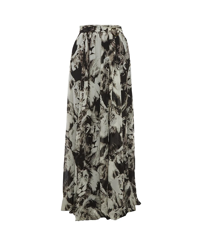 Pre-Owned Roberto Cavalli Women's Print Silk Maxi Skirt