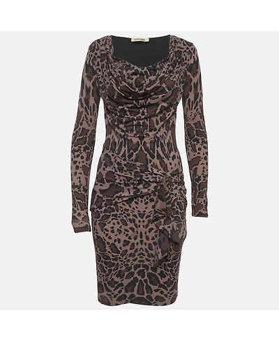 Pre-Owned Roberto Cavalli Women's Animal Printed Jersey Mini Dress