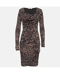 Pre-Owned Roberto Cavalli Women's Animal Printed Jersey Mini Dress
