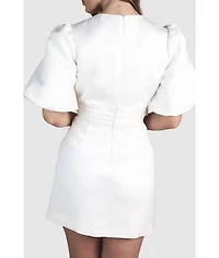 Coast Women's Wrap Front Short Sleeve Mini Dress
