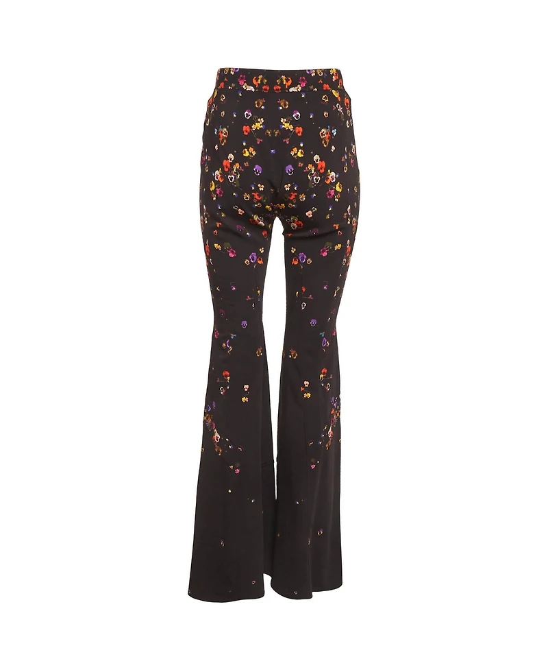 Pre-Owned Givenchy Women's Floral Print Stretch Crepe Wide Leg Trousers