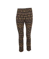 Pre-Owned Dolce & Gabbana Women's Key Print Crepe Slim Fit Pants