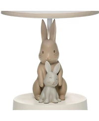 Lambs & Ivy Signature Bunny Hop Hand-Painted Resin Rabbits Lamp with Shade