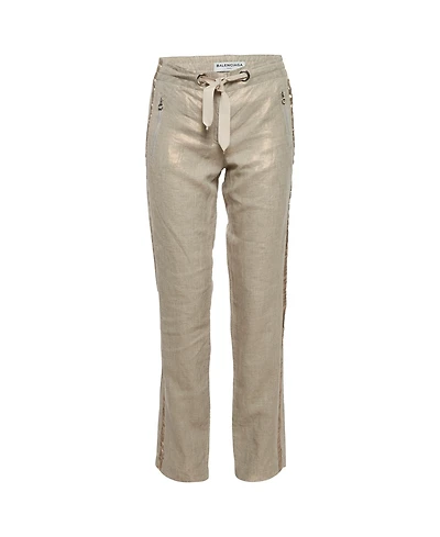 Pre-Owned Balenciaga Women's Lurex Drawstring Trousers