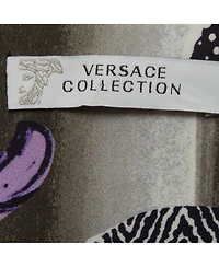 Pre-Owned Versace Women's Collection Multicolour Abstract Print Stretch Crepe Pencil Skirt