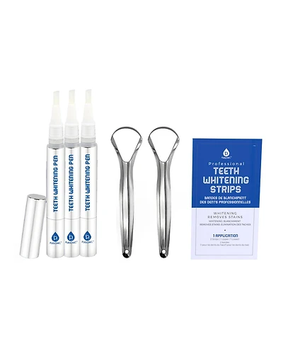 Pursonic The Ultimate Smile Radiance Kit Professional Teeth Whitening Strips, Whitening Pens and Stainless Steel Tongue Cleaners