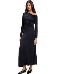 Boss by Hugo Women's Asymmetric Neckline Long-Sleeved Dress