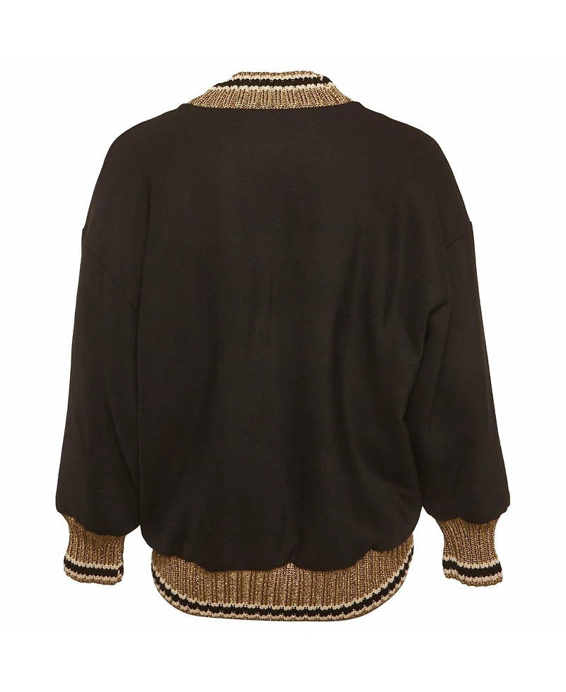 Pre-Owned Dolce & Gabbana Women's Lurex Knit Trim Gabardine Jacket