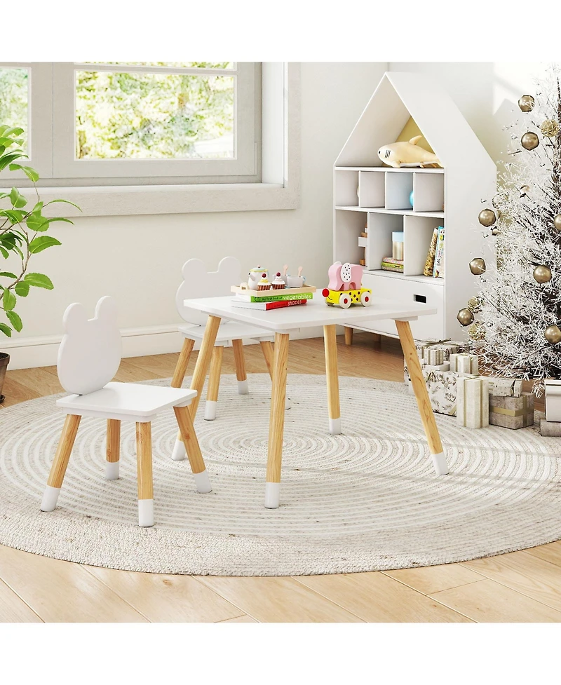 Slickblue 3 Piece Toddler Table and Chair Set with Frog Design Wooden