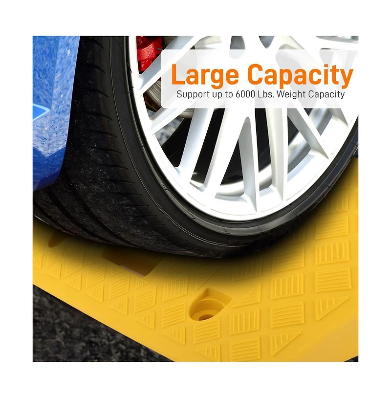 Pyle Car/Truck Curb Ramps, Heavy-Duty Portable Ramp Set, 2 Pieces