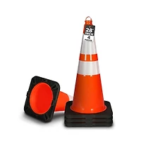 Pyle 28" Fluorescent Pvc Traffic Safety Cone -(PTCN28X4) - Pack of 4