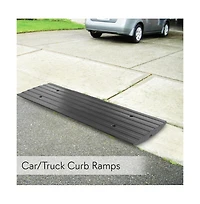 Pyle Driveway Threshold Car Curb Ramps, 3-Piece Set