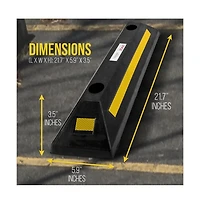 Pyle Pair of Heavy-Duty Parking Curb Tire Stops for Cars & Trucks