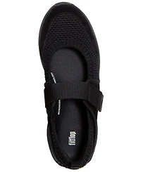 FitFlop Women's F-Mode Flow Knit Suede Mary Jane Almond Toe Sneakers