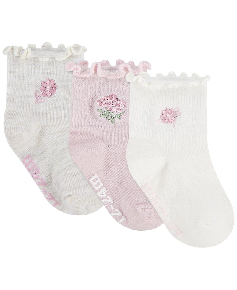 abercrombie kids Girls' 6M-4T Crew Socks, 3-Pack