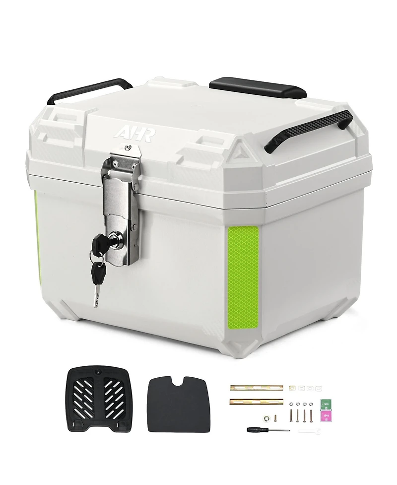 Yescom Ahr 36L Motorcycle Top Case Tour Tail Box Scooter Trunk Storage Backrest