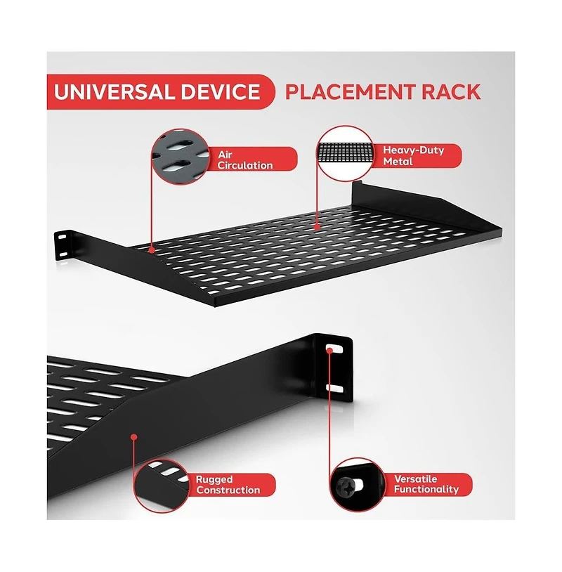 Pyle 1U Universal Server Rack Shelf Mount Tray