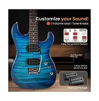 Pyle 6-String Electric Guitar Kit- Includes Amplifier with Accessory Kit