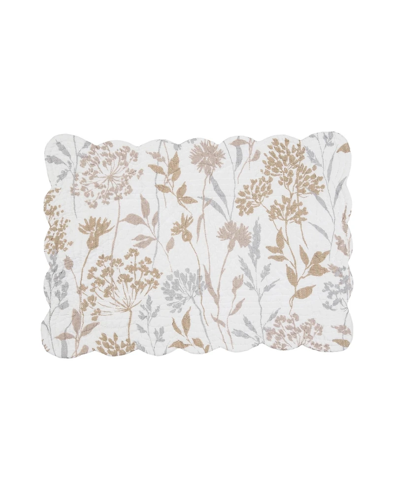 C&F Home Carmella Fields 100% Cotton Quilted Set of 6 Placemats 13" x 19