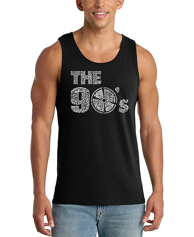 La Pop Art Men's 90's Typography Retro Graphic Tank Top