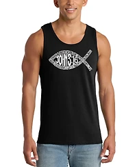 La Pop Art Men's Christian Bible Word Tank Top