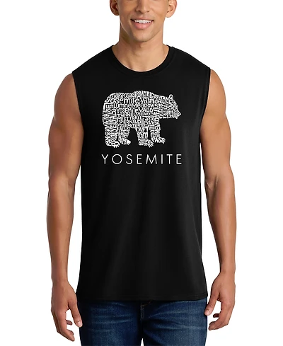 La Pop Art Men's Yosemite Word Graphic Tank Top