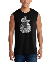 La Pop Art Men's Guitar Word Graphic Tank Top