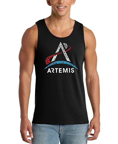 La Pop Art Men's Nasa Artemis Typography A Logo Tank Top